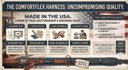 ComfortFlex No Choke, No Chafe Dog Harness – American Made-Padded, Reflective