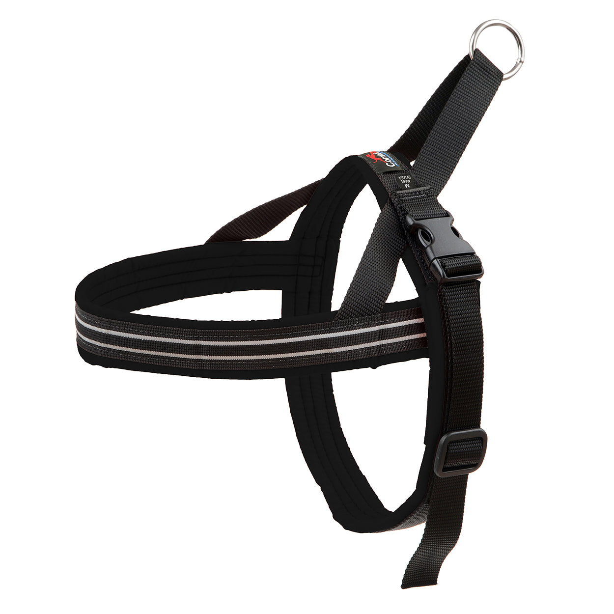 comfort flex black fully padded reflective lightweight non chafing dog harness