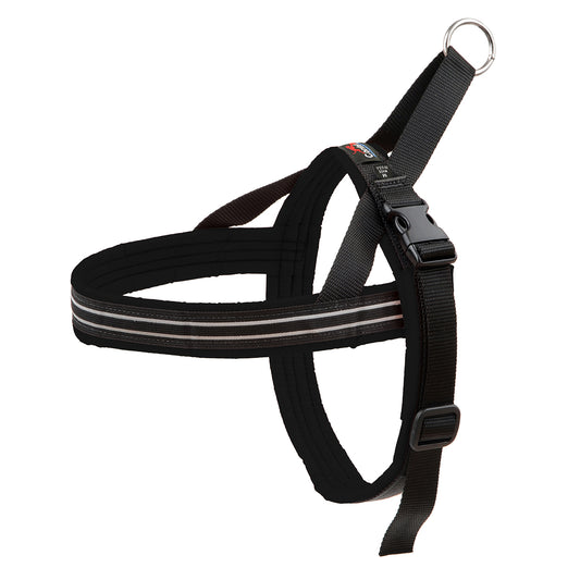 comfort flex black fully padded reflective lightweight non chafing dog harness