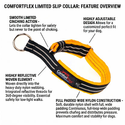 ComfortFlex Limited-Slip Martingale Dog Collar – Padded, Reflective