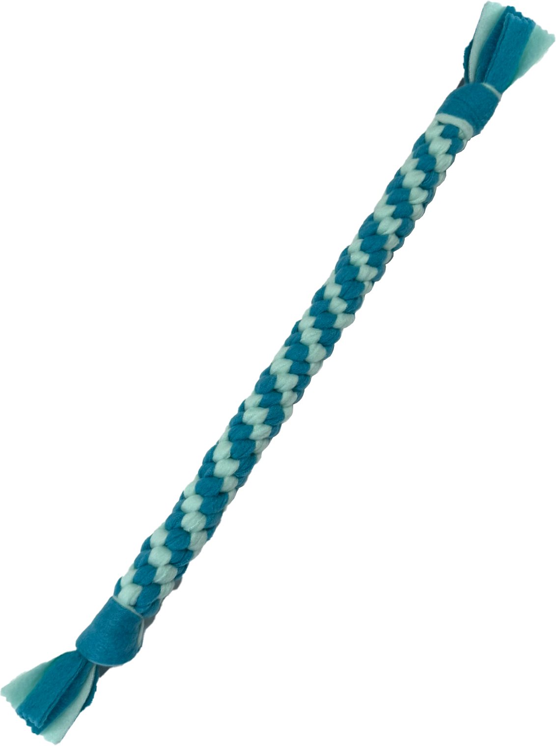 Blue braided fleece tug toy for dogs and puppy play